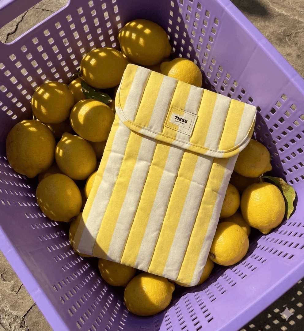 Striped laptop sleeve